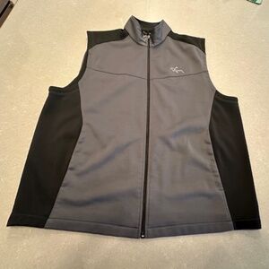Greg Norman for Tasso Elba Golf Vest Men's XL Grey Full Zip Softshell